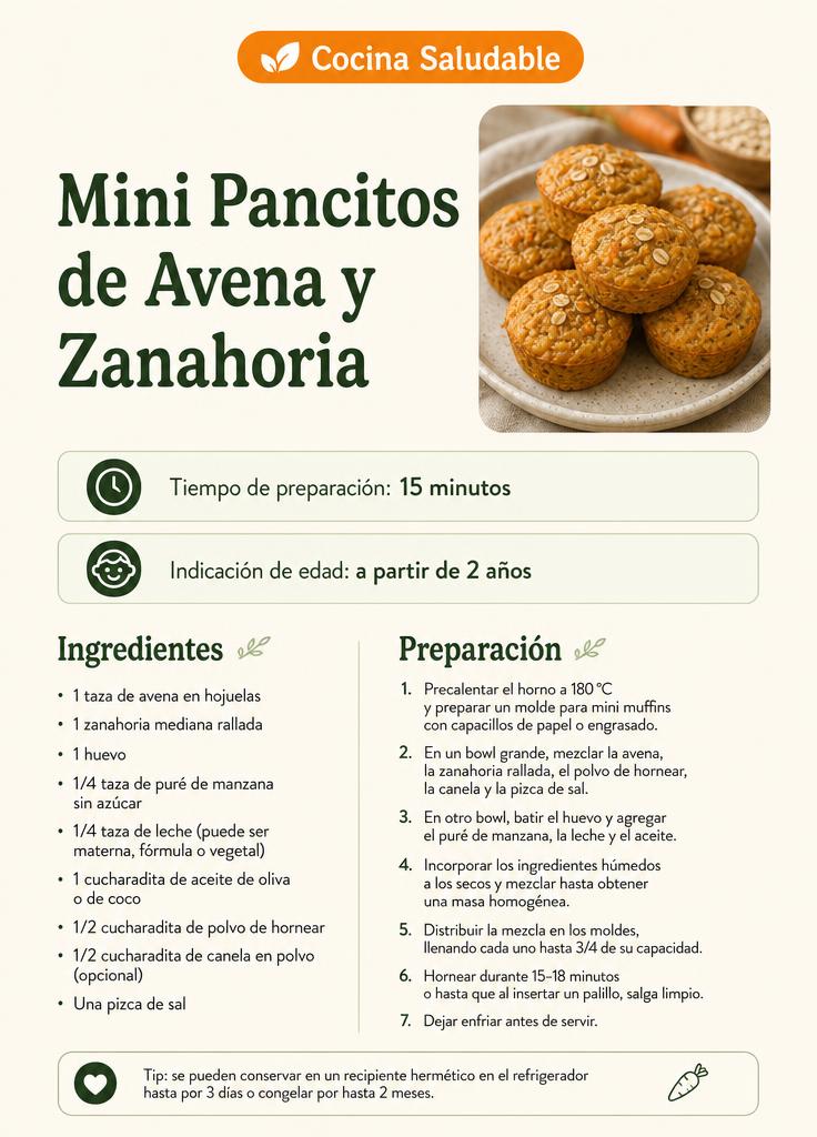 Ejemplo de receta en español dentro de la guía Loncheras Felices